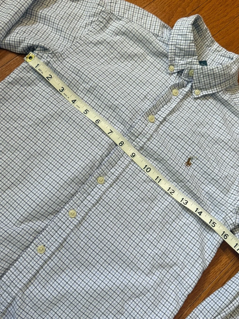 Ralph Lauren Boys 8 Small Plaid Button Down Shirt Long Sleeve Flesh Pony Preppy